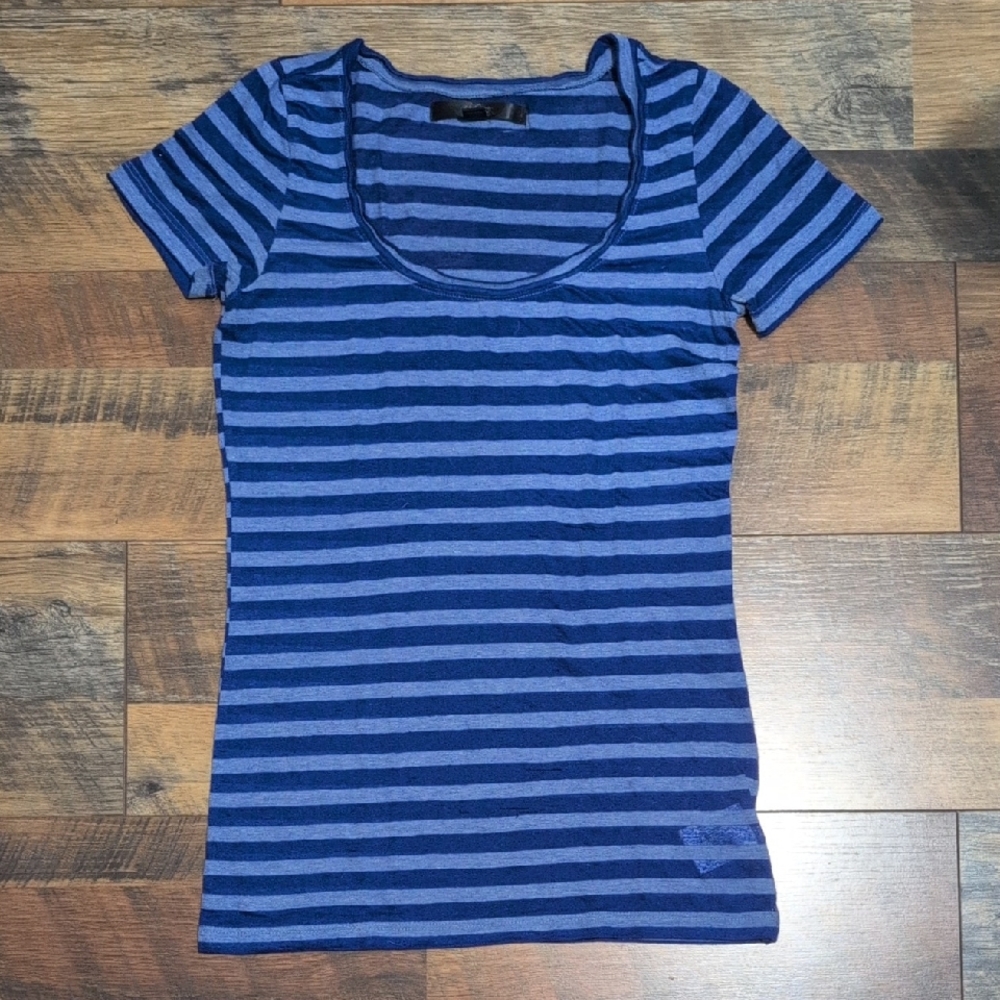 City Streets Royal and Light Blue Striped Tee
